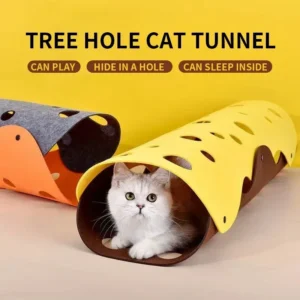 Splicing Cat Toy Felt Pom Nest Deformable Kitten Tunnel Collapsible Tube House Tunnel Interactive Pet Pusscat Security Sense