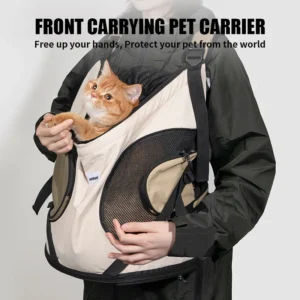 Pet Carrier Backpack Front Chest Carrying Tote Bag for Dogs and Cats Breathable Portable Outdoor Travel Shoulder Bag
