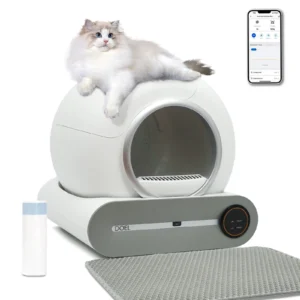DOEL Self Cleaning Cat Litter Box 65L Automatic Cat Litter Box w/ Trash Bag & Litter Mat Smart Cat Toilet App Control 2.4G WiFi