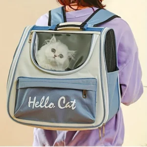 Collapsible Pet Backpack Carrier-Large Capacity with Mesh Vents&Zip Closure,Portable for Cats&Small Dog Travel,Vet Visits&Hiking