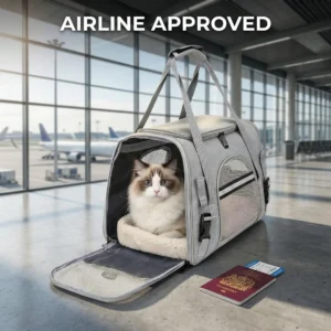 Airline Approved Pet Carrier Soft Sided Cat Dog Travel Bag Breathable Mesh Portable Foldable Puppy Kitten Transport Pouch Under