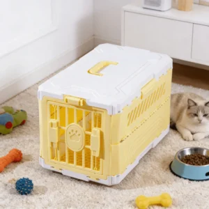 Foldable Pet Transport Box Pet Airline Crate Traveling Outbound Car Box Portable Case Pet Supplies for Medium Dogs And Cats