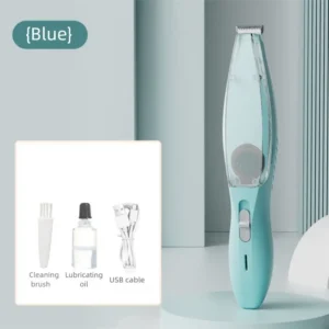 With Vacuum Pet Paw Hair Clipper Low Noise 2 Modes Dog Grooming Trimmer with Clean Brush Clear Bin Electric Cats Haircut Shaver